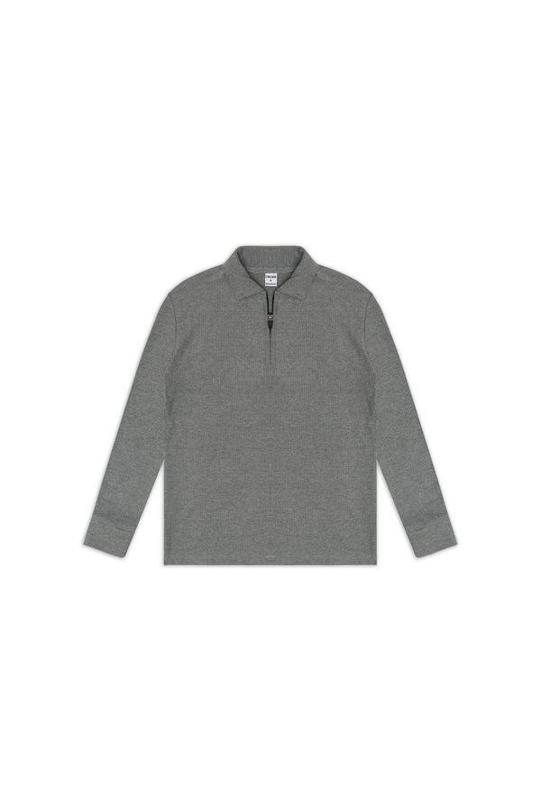 Knitted Urban Polo - Heather grey